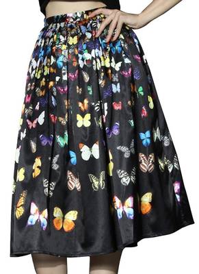 Multicolor printed faux georgette free size skirts 2