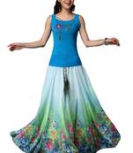 Multicolor printed faux georgette free size skirts