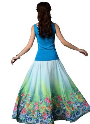 Multicolor printed faux georgette free size skirts 2