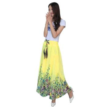 Multicolor printed faux georgette free size skirts 1