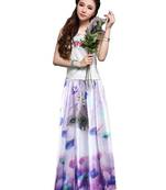 Multicolor printed faux georgette free size skirts