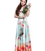 Multicolor printed faux georgette free size skirts
