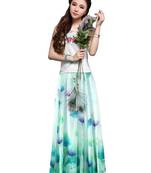 Multicolor printed faux georgette free size skirts