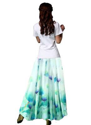 Multicolor printed faux georgette free size skirts 2
