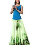 Multicolor printed faux georgette free size skirts