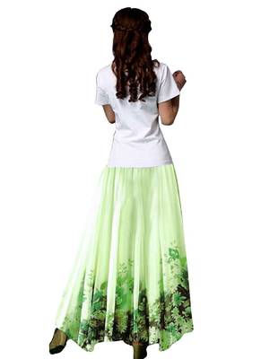 Multicolor printed faux georgette free size skirts 2
