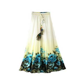 Multicolor printed faux georgette free size skirts 1