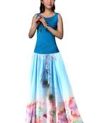 Multicolor printed faux georgette free size skirts