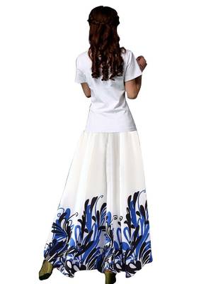 Multicolor printed faux georgette free size skirts 2