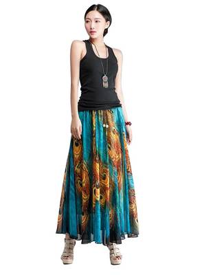 Multicolor printed faux georgette free size skirts 1