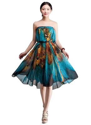 Multicolor printed faux georgette free size skirts 2
