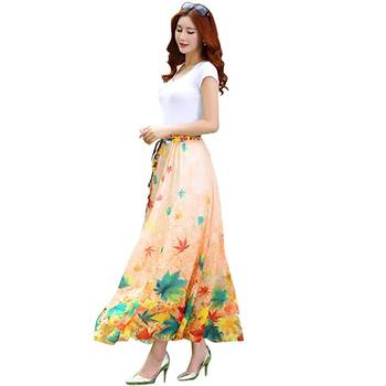 Multicolor printed faux georgette free size skirts 1