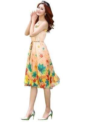 Multicolor printed faux georgette free size skirts 2