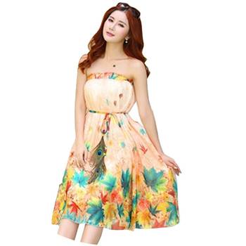 Multicolor printed faux georgette free size skirts 3