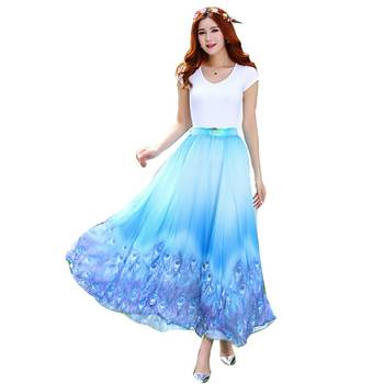 Multicolor printed faux georgette free size skirts 1