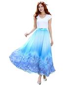 Multicolor printed faux georgette free size skirts