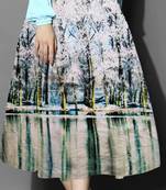Multicolor printed crepe free size skirts
