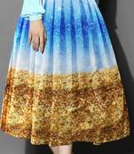 Multicolor printed crepe free size skirts