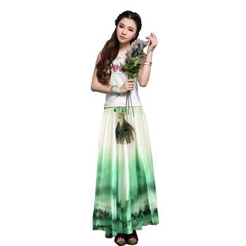 Multicolor printed faux georgette free size skirts 1