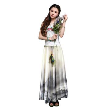 Multicolor printed faux georgette free size skirts 1