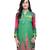 Green cotton woven stitched kurti