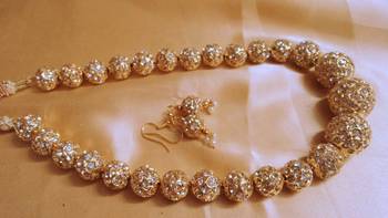 Golden Beads Jaipuri Mala Necklace Women 1