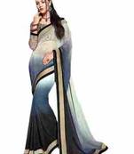 multicolor embroidered faux georgette saree with blouse