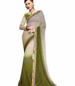 multicolor embroidered faux georgette saree with blouse