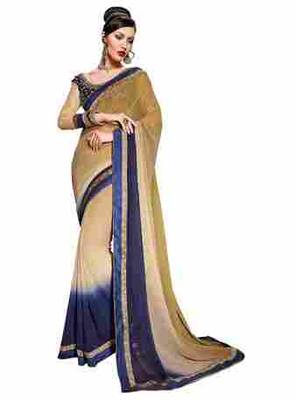 multicolor embroidered faux georgette saree with blouse 1