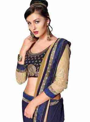 multicolor embroidered faux georgette saree with blouse 2