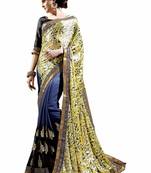multicolor embroidered faux georgette saree with blouse