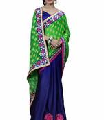 multicolor embroidered faux jacquard saree with blouse