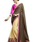 multicolor embroidered faux georgette saree with blouse
