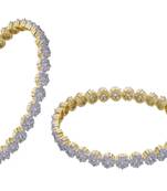 M Creation  Beautiful CZ Studded Gold Plated Bangles Set for Women