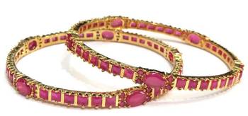M Creation Cubic zirconia gold bangles 1