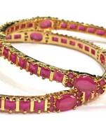 M Creation Cubic zirconia gold bangles