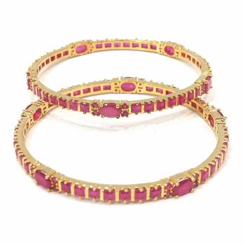M Creation Cubic zirconia gold bangles 2