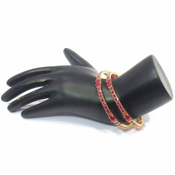 M Creation Cubic zirconia gold bangles 3