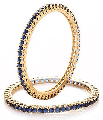 M Creation  Beautiful CZ Studded Gold Plated Bangles Set for Women 1