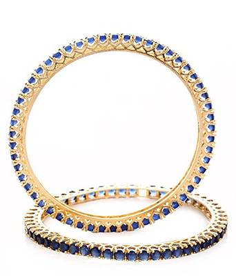 M Creation  Beautiful CZ Studded Gold Plated Bangles Set for Women 2