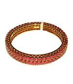 M Creation  Beautiful CZ Studded Gold Plated Bangles Set for Women