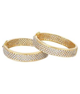 Cubic zirconia gold bangles and bracelets 3
