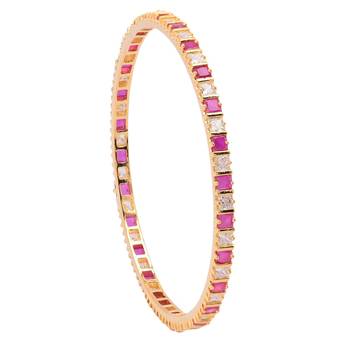 M Creation  Beautiful CZ Studded Gold Plated Bangles Set for Women 3