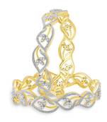 M Creation  Beautiful CZ Studded Gold Plated Bangles Set for Women