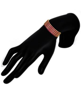 M Creation  Beautiful CZ Studded Gold Plated Bangles Set for Women 4