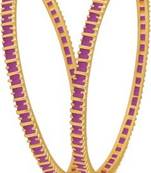 M Creation  Beautiful CZ Studded Gold Plated Bangles Set for Women