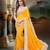 Yellow Plain georgette saree With Blouse