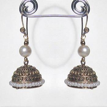 Pearl Bead Antique  Jhumkas 1