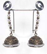 White Bead Antique Jhumkas