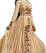 Nude georgette embroidery semi stitiched salwar with dupatta